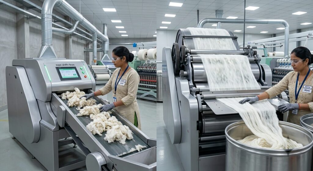 Yarn Manufacturing Explained: Process & Top Yarn Manufacturers 4 cleaning raw fibers