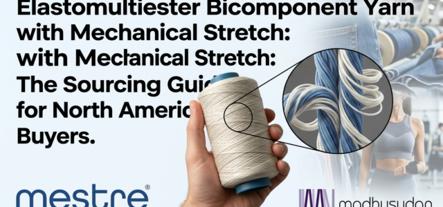 Elastomultiester Bicomponent Yarn with Mechanical Stretch