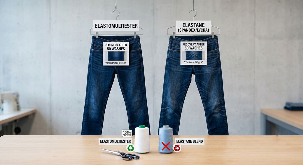 Elastomultiester Yarn: The Complete Guide to Europe’s Next-Generation Stretch Fabric 5 Elastomultiester vs elastane