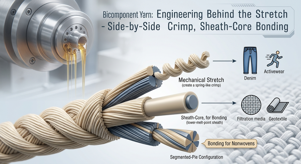 Elastomultiester Bicomponent Yarn with Mechanical Stretch: The Complete Sourcing Guide for North American Textile Buyers 3 bicomponent yarn for sportswear