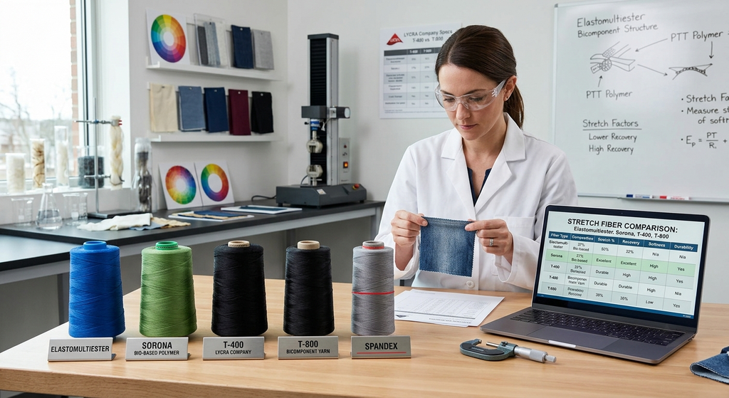 Elastomultiester Bicomponent Yarn with Mechanical Stretch: The Complete Sourcing Guide for North American Textile Buyers 6 stretch yarn for denim