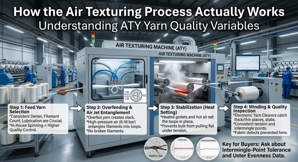 ATY Yarn Supplier: The Complete Guide to Sourcing Air Textured Yarn from India for North American Buyers 3 ATY vs DTY yarn