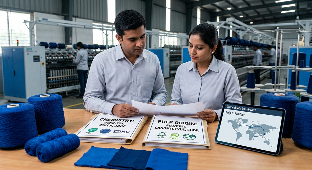 Viscose Yarn Dyeing for Europe: Consistency, Fastness and Pulp Traceability 10 EUDR viscose traceability