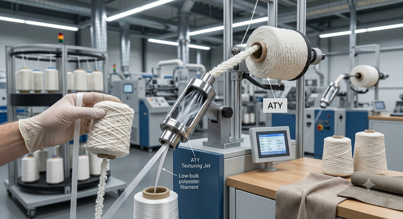ATY Yarn Supplier: The Complete Guide to Sourcing Air Textured Yarn from India for North American Buyers 2 air texturing process / air jet texturing