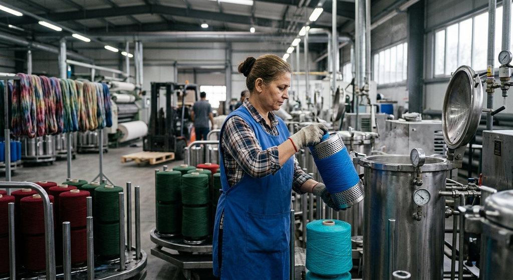 Polyester Yarn Dyeing: The Complete Process, Methods, and Sourcing Guide for North American Buyers 4 polyester yarn dyeing process