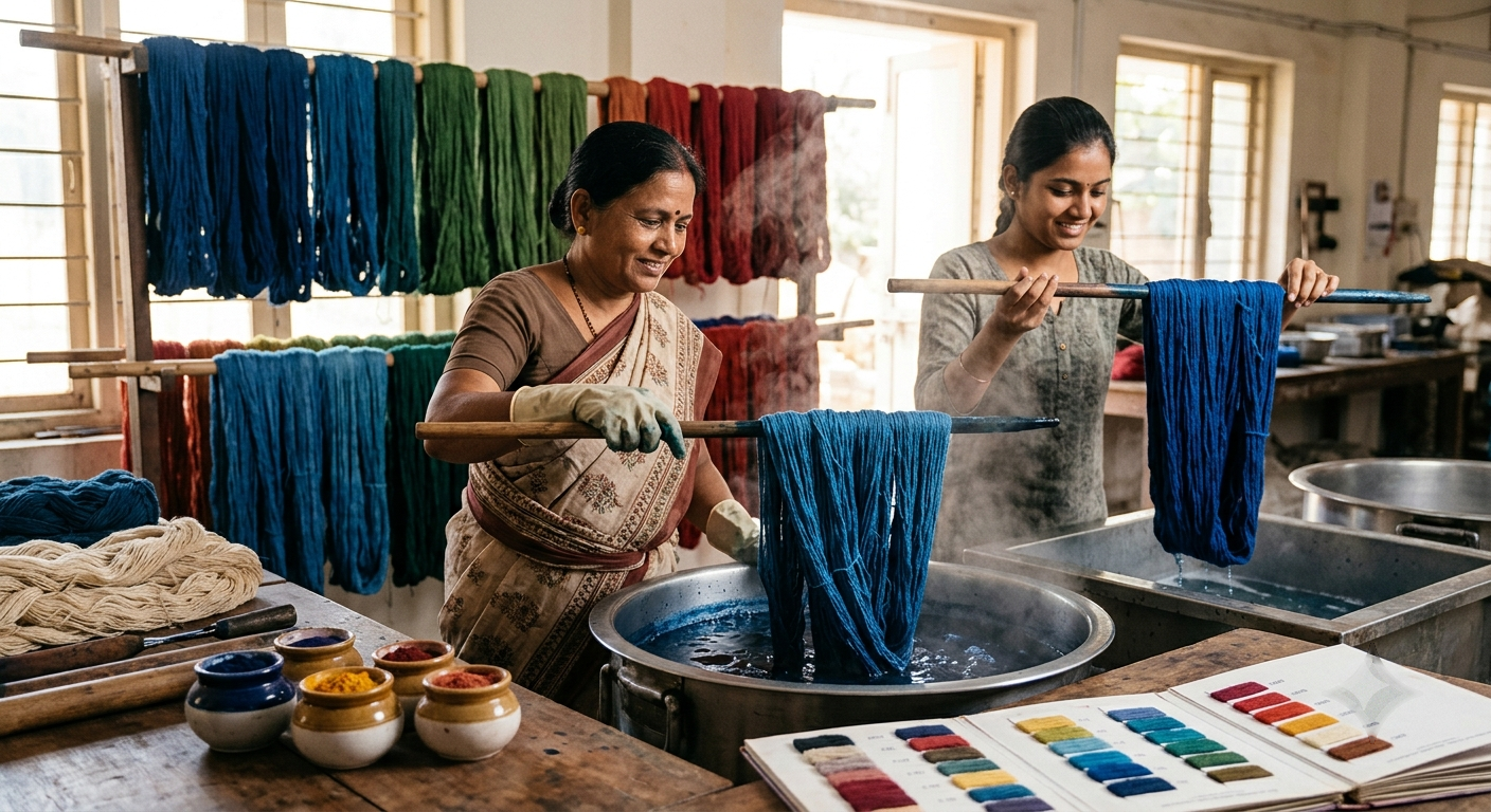 Yarn Dyeing Brazil: The Complete Guide to Sourcing Colour-Consistent, Export-Grade Dyed Yarn from India 4 dyed polyester yarn Brazil 1