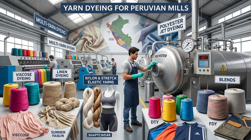 Yarn Dyeing in Peru: The Complete Buyer's Guide to Colour-Fast, Export-Ready Dyed Yarn 4 dyed yarn manufacturer India