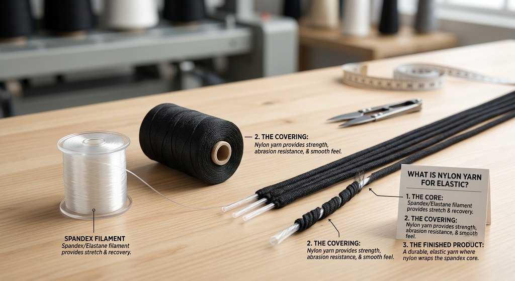 Nylon Yarn for Elastic: The Complete Guide to Types, Specifications, Applications and Bulk Buying 2 nylon covered yarn